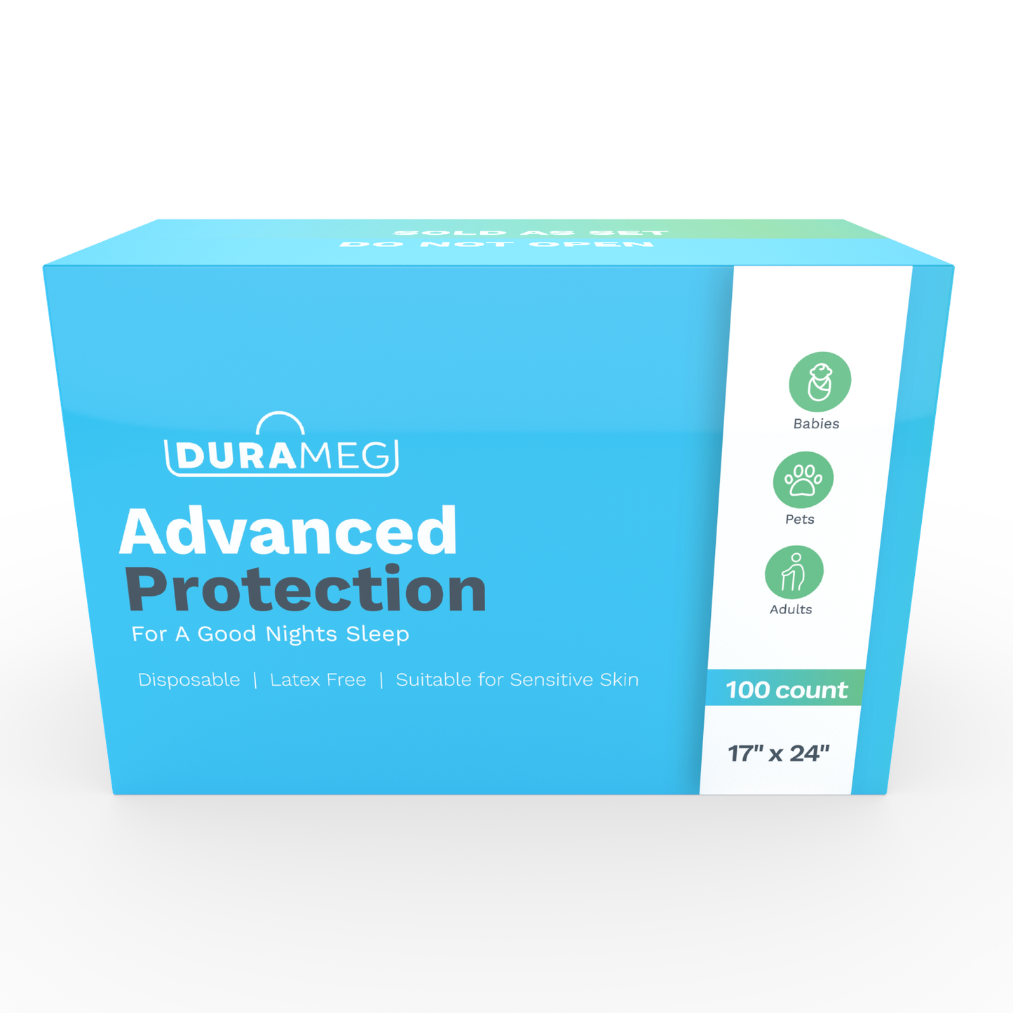 DURAMEG 17x24 disposable underpads, 100 count