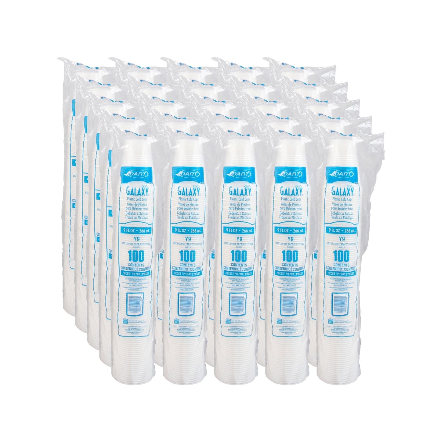 Translucent Plastic Cold Cup 9 oz 2500 Count - Disposable | Dart Conex Galaxy Y9