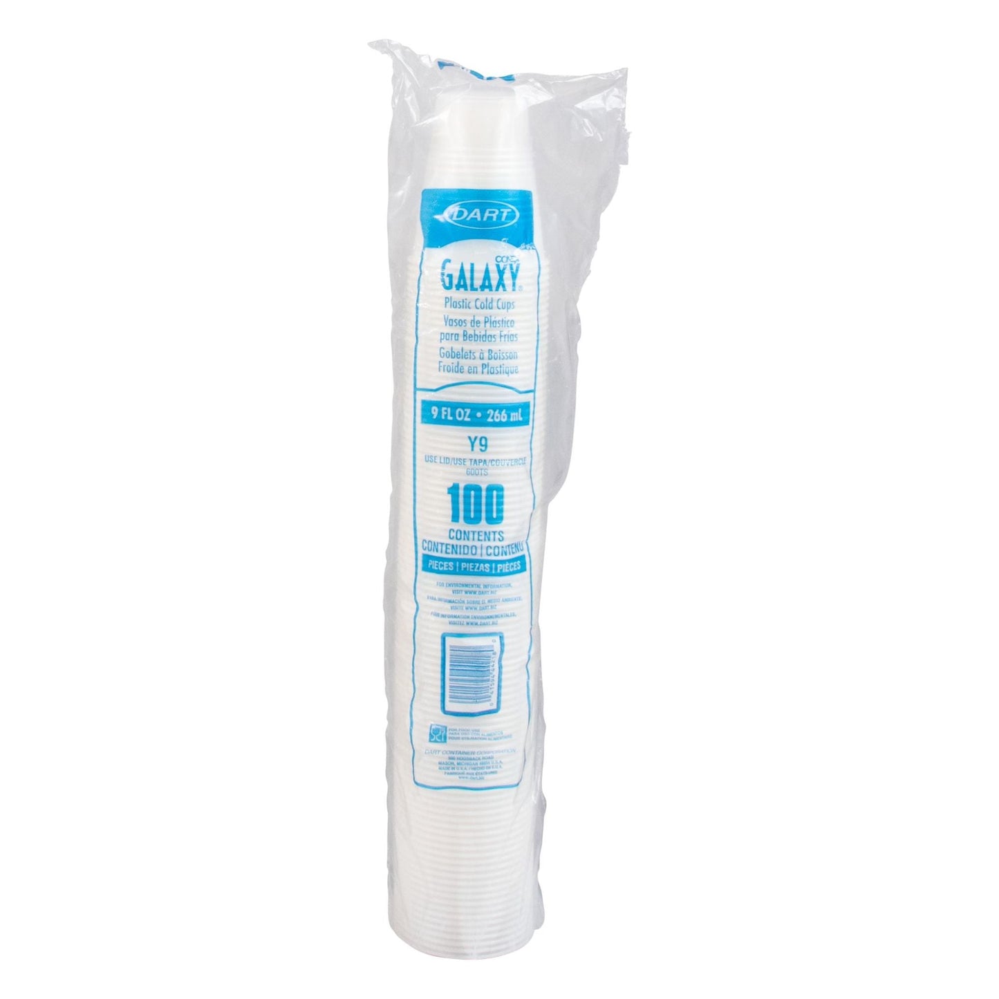 Translucent Plastic Cold Cup 9 oz 2500 Count - Disposable | Dart Conex Galaxy Y9