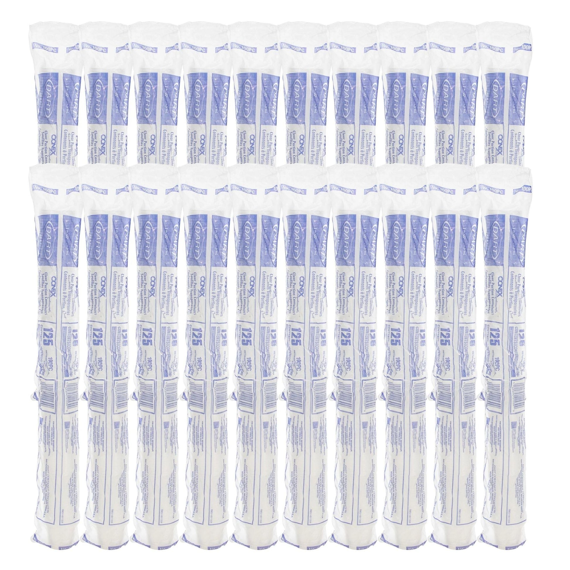 Dart 1 oz Clear Polypropylene Portion Cups, 2500 Count – 100PC – case packaging