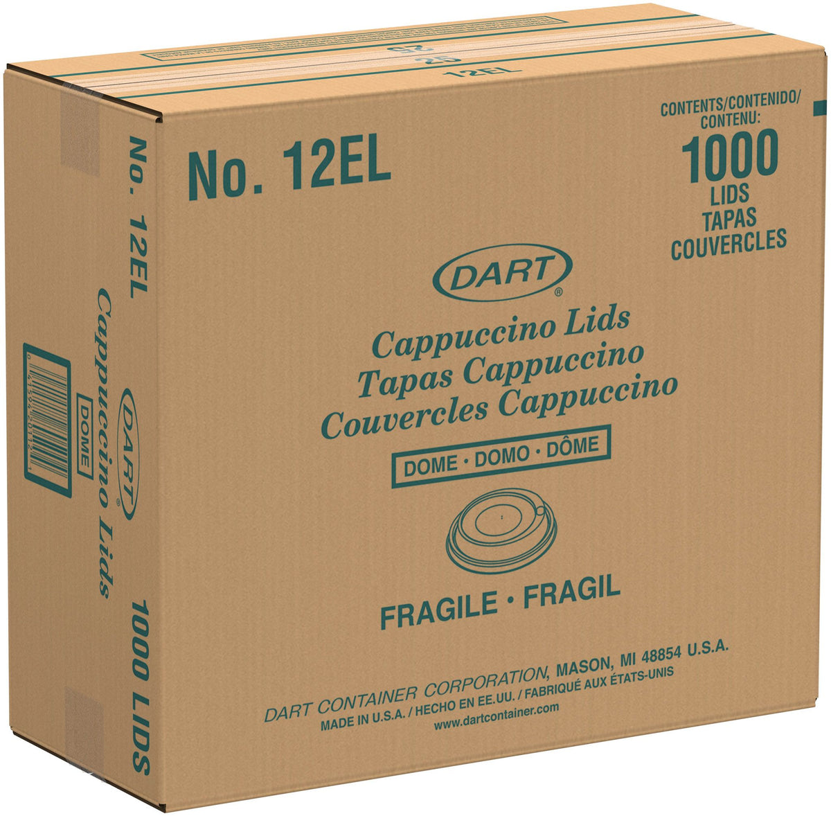 Dart 6-12 oz White HIPS Plastic Cappuccino Lids, 1,000 Count – 12EL