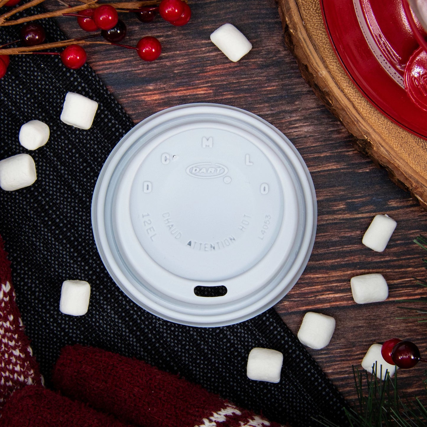 Dart 6-12 oz White HIPS Plastic Cappuccino Lids, 1,000 Count – 12EL