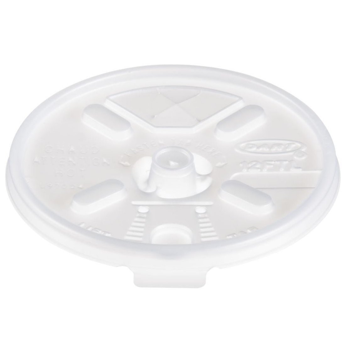Dart Straw-Slotted Lids for 6–12 oz Foam Cups, 1000 Count – 12FTLS – product