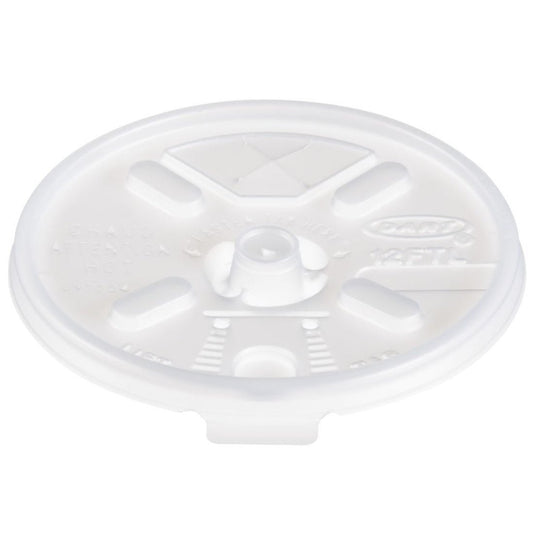 Dart Straw-Slotted Lids for 6–12 oz Foam Cups, 1000 Count – 12FTLS – product
