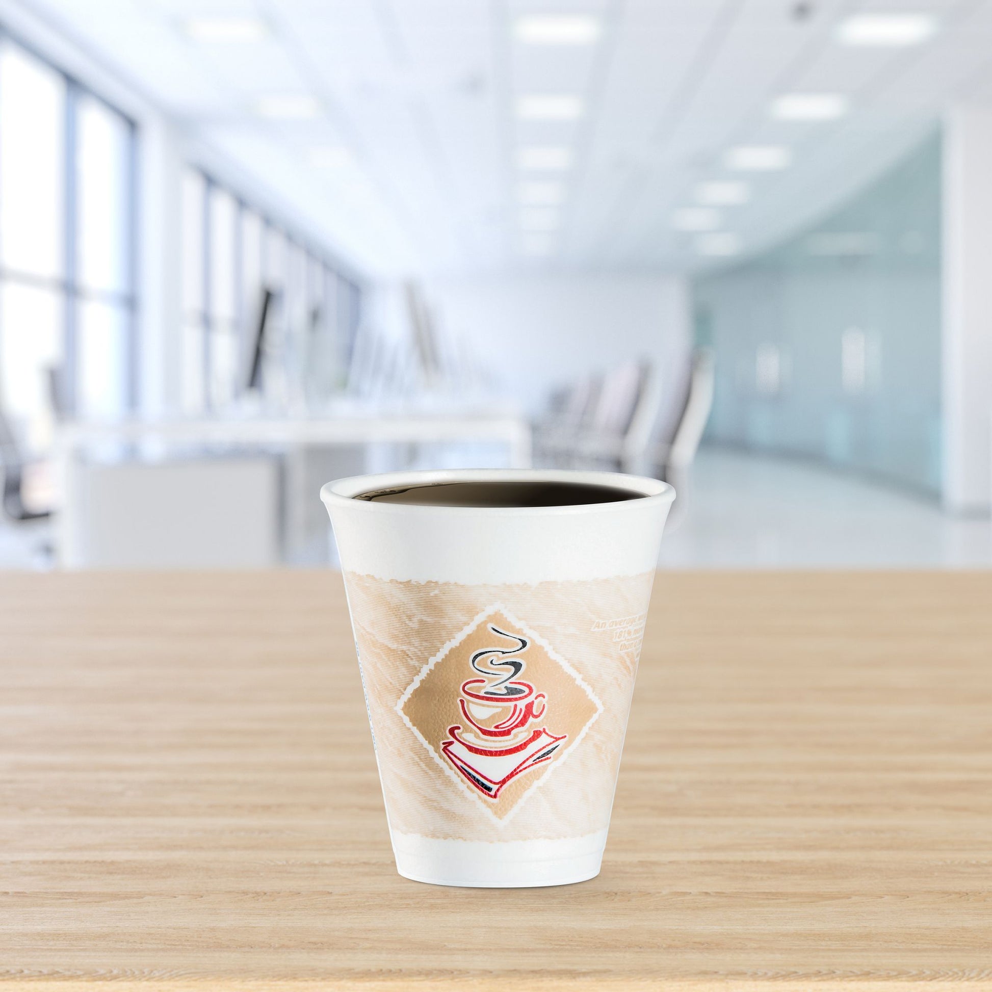 Dart 12 oz Stock Printed EPS Foam Cups - Café G® - Red, 1,000 Count – 12X16G