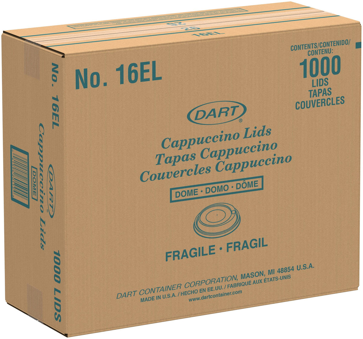Dart 12-24 oz White HIPS Plastic Cappuccino Lids, 1,000 Count – 16EL