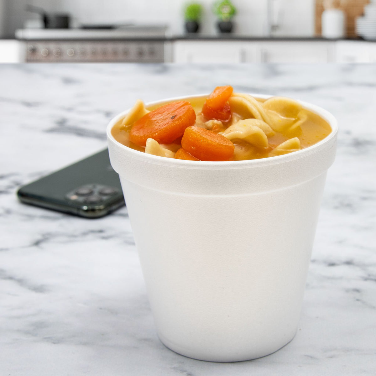 Dart 16 oz White EPS Foam Containers, 500 Count – 16MJ20