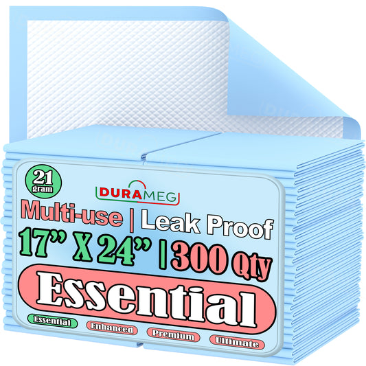 Chucks Pads Disposable Underpads | 17"x24" Incontinence Chux Pads [300-Pads: 3 Pack of 100]