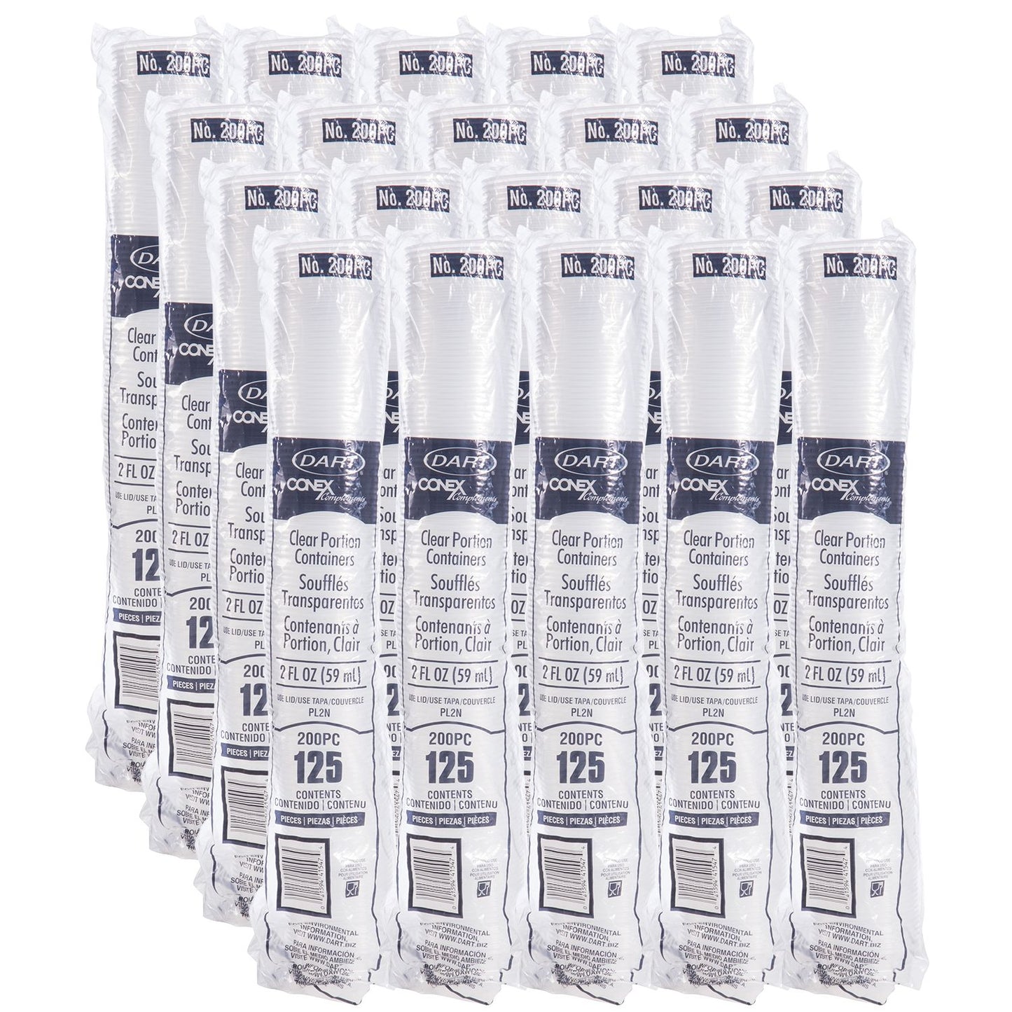 Dart 2 oz Clear PP Plastic Portion Containers - Contact Clear, 2,500 Count – 200PC