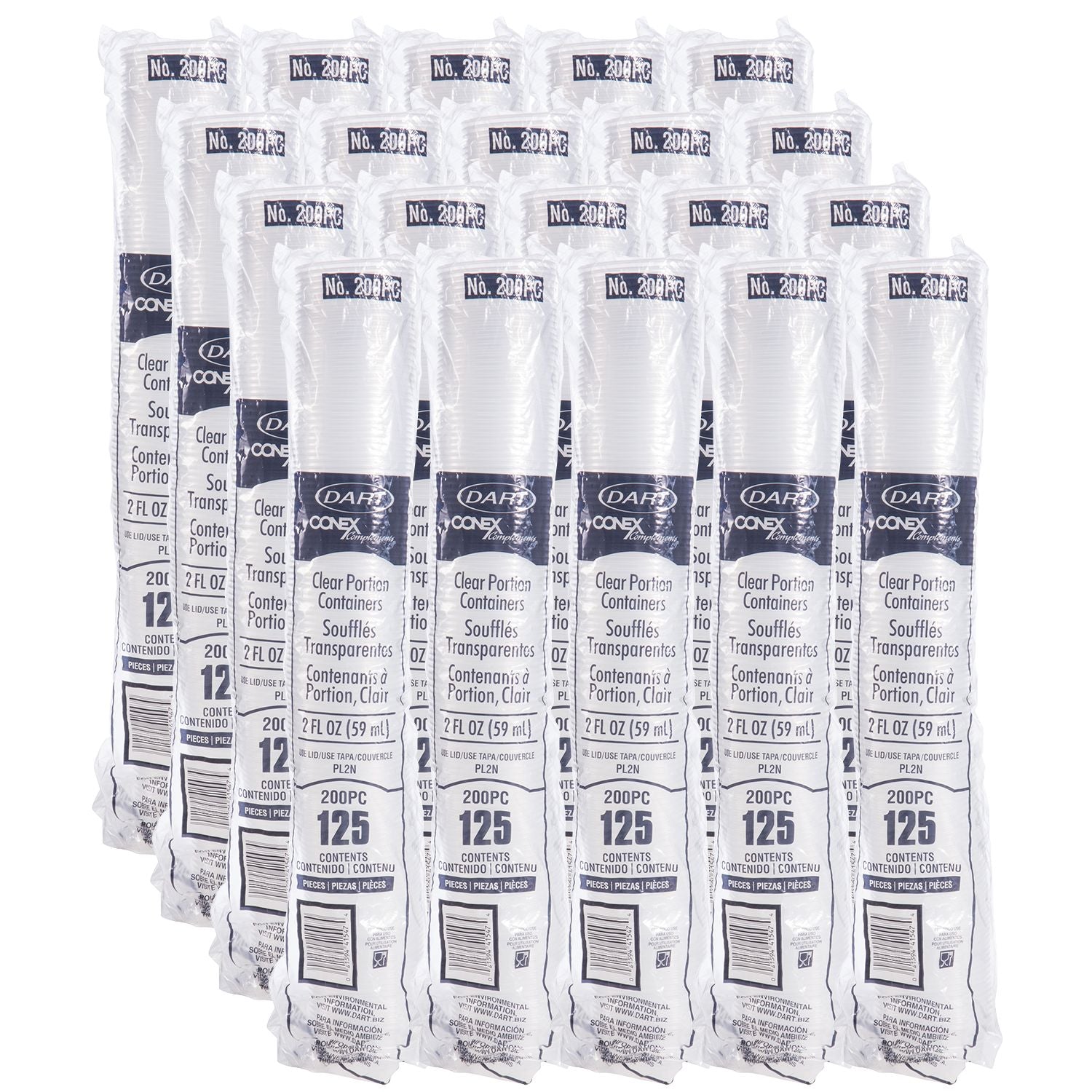 Dart 2 oz Clear PP Plastic Portion Containers - Contact Clear, 2,500 Count – 200PC