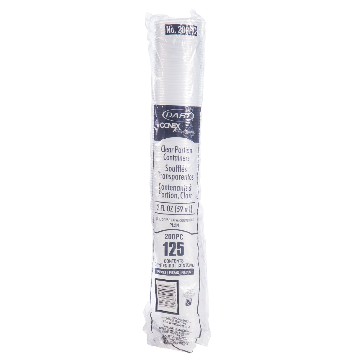 Dart 2 oz Clear PP Plastic Portion Containers - Contact Clear, 2,500 Count – 200PC