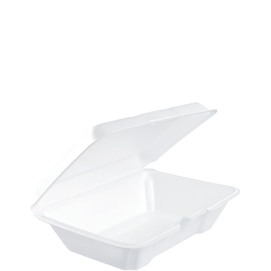 Dart 9 x 6 in White XPS Foam Containers with Removable Lid, 200 Count – 205HT1