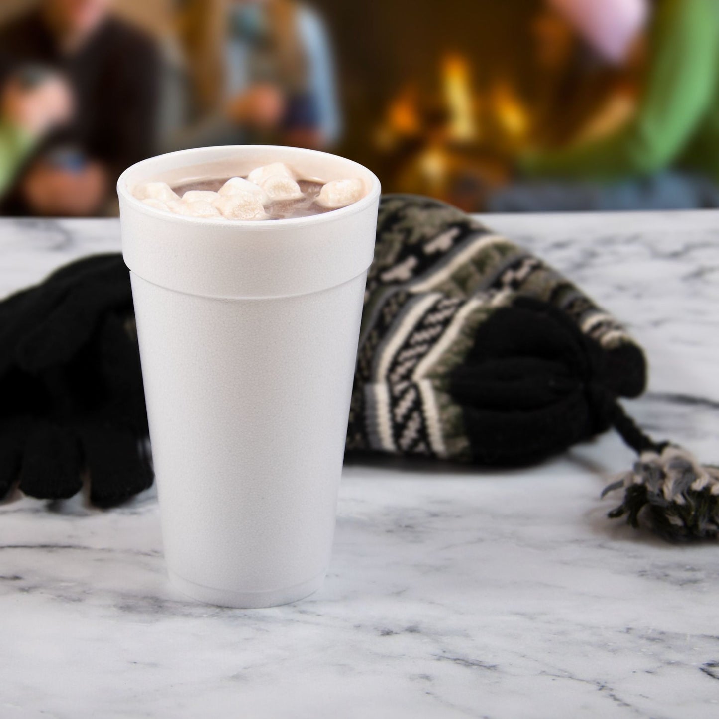 White Insulated Foam Cups 20 oz 500 Count - Disposable J Cup® | Dart 20J16
