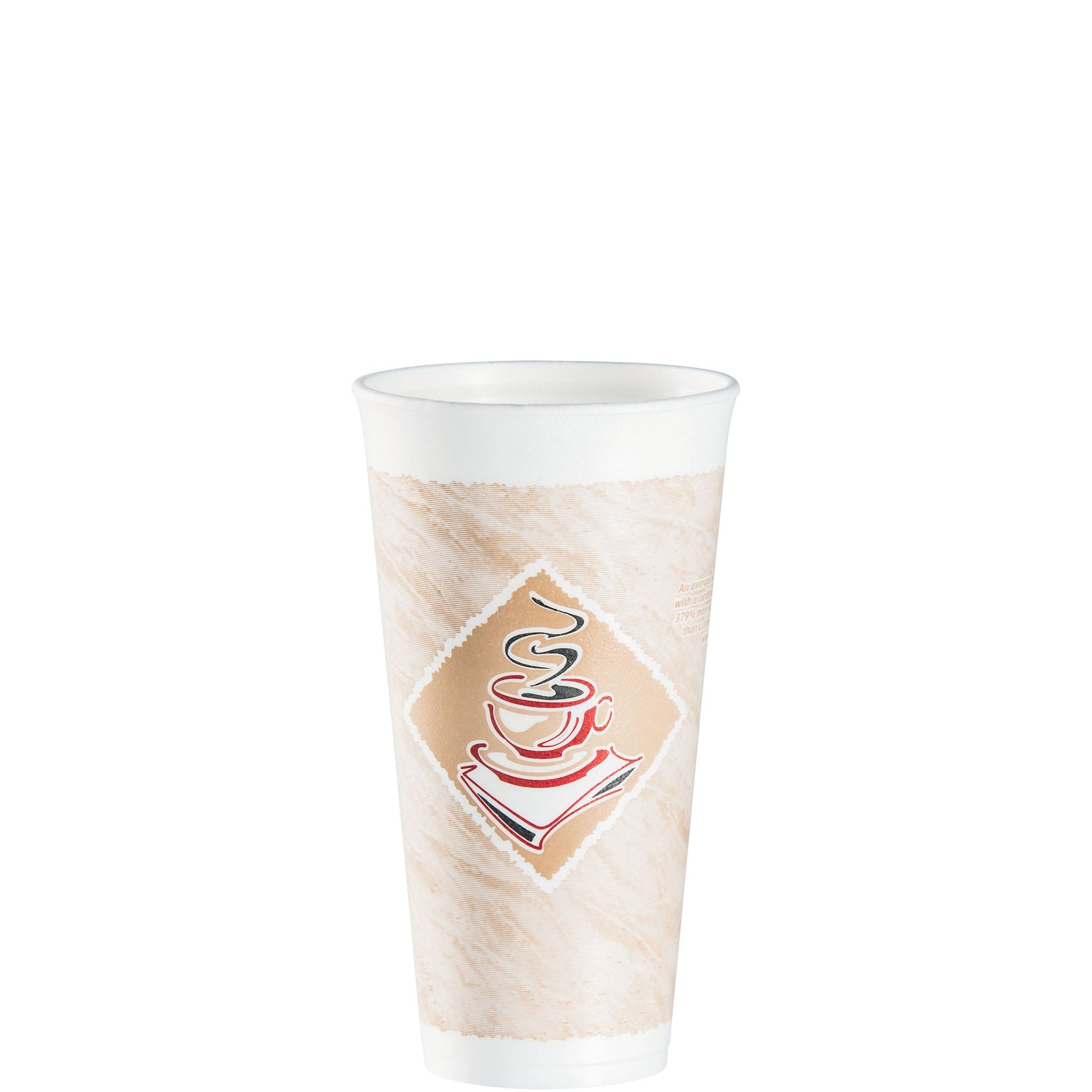Dart 20 oz Stock Printed EPS Foam Cups - Café G® - Red, 500 Count – 20X16G
