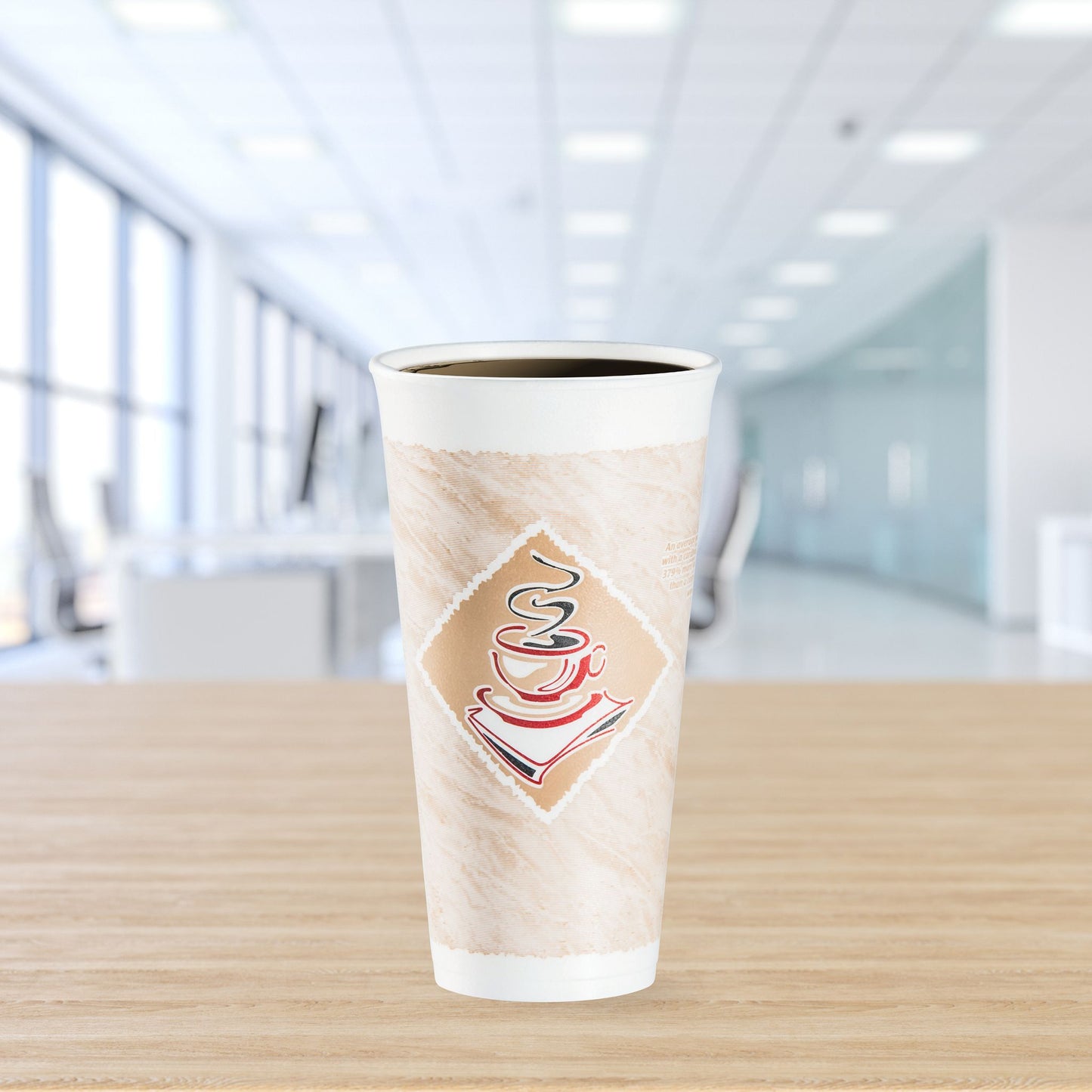 Dart 20 oz Stock Printed EPS Foam Cups - Café G® - Red, 500 Count – 20X16G