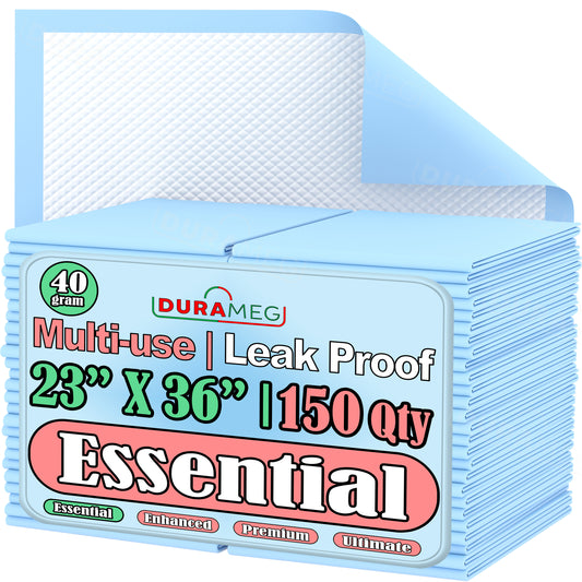 Chucks Pads Disposable Underpads | 23"x36" Incontinence Chux Pads [150-Pads: 3 Pack of 50]