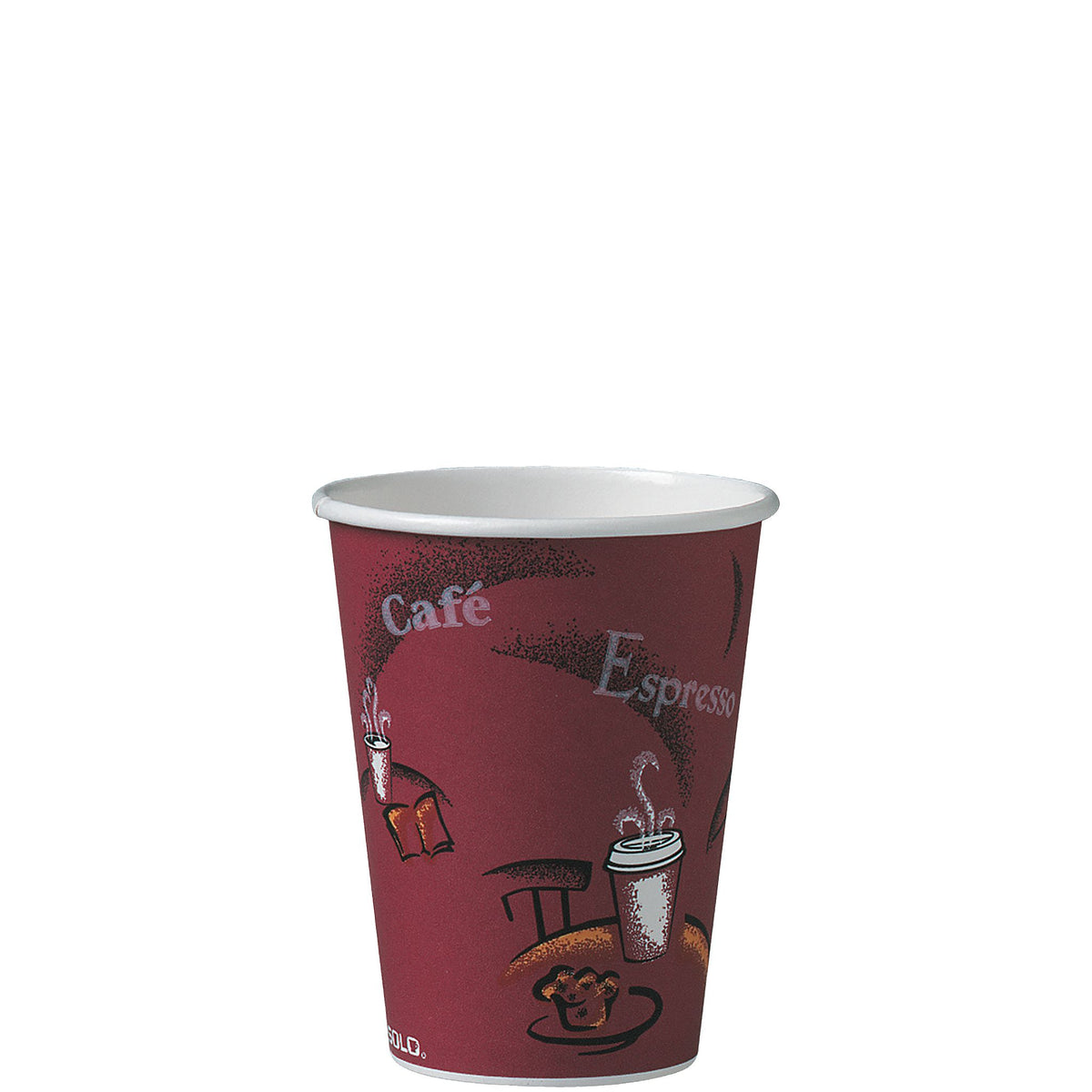 Solo 12 oz Stock Printed SSP Paper Hot Cups - Bistro®, 1,000 Count – 412SIN-0041