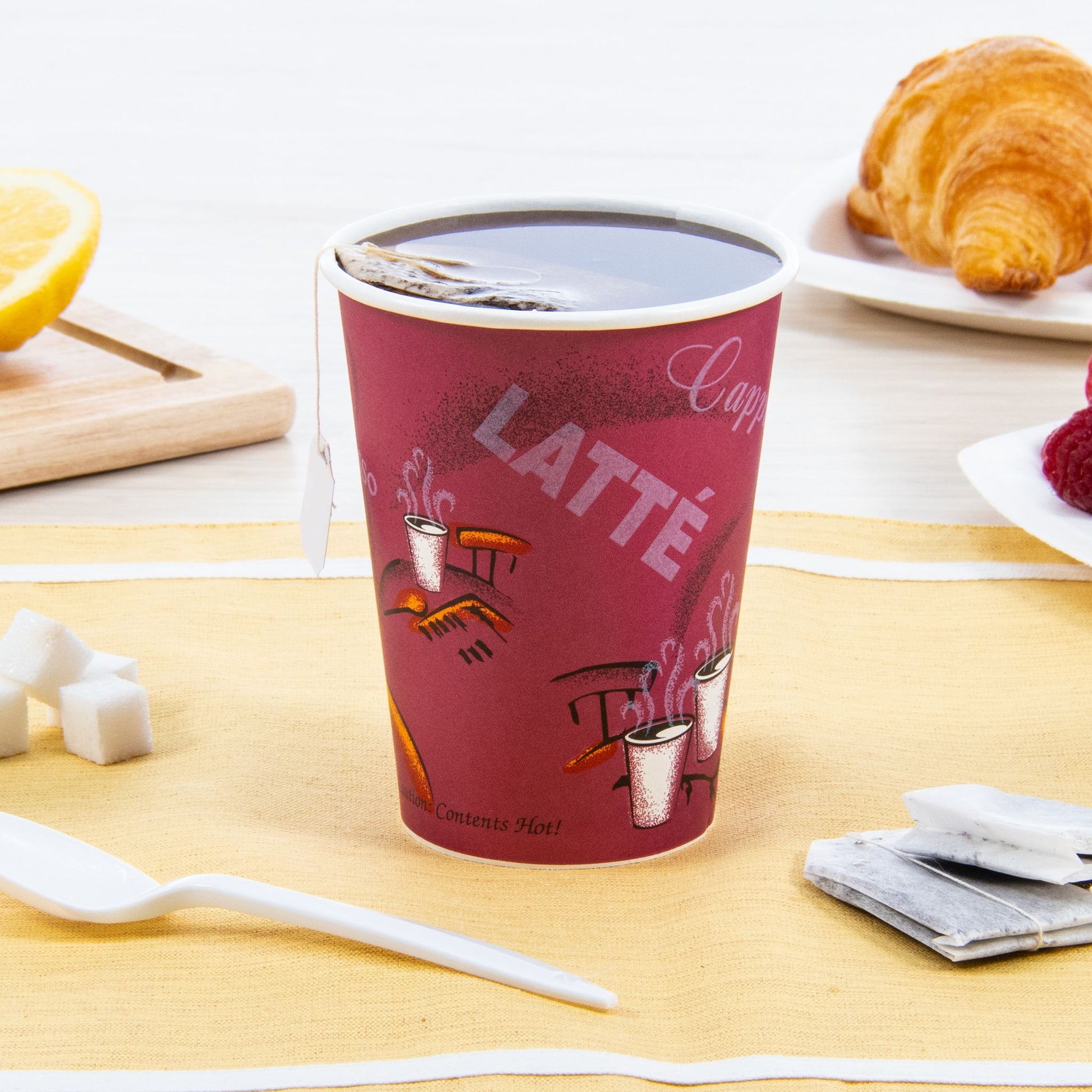 Solo 12 oz Stock Printed SSP Paper Hot Cups - Bistro®, 1,000 Count – 412SIN-0041