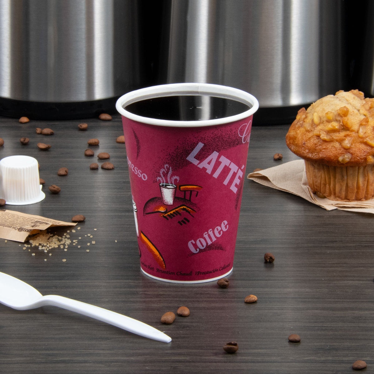 Solo 12 oz Stock Printed SSP Paper Hot Cups - Bistro®, 1,000 Count – 412SIN-0041