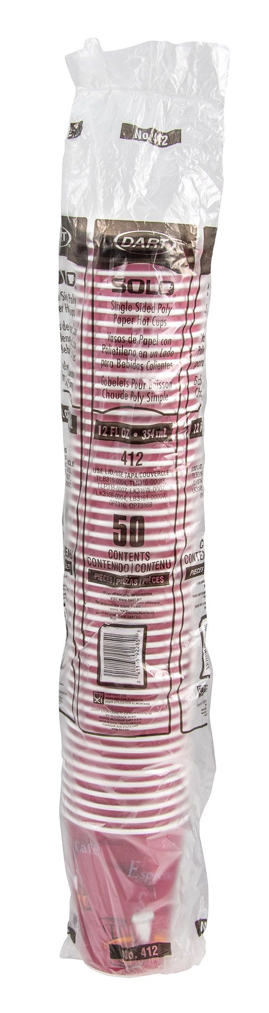 Solo 12 oz Stock Printed SSP Paper Hot Cups - Bistro®, 1,000 Count – 412SIN-0041