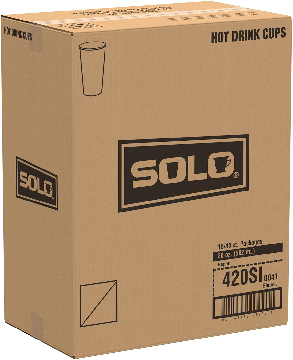 Solo 20 oz Stock Printed SSP Paper Hot Cups - Bistro®, 600 Count – 420SI-0041