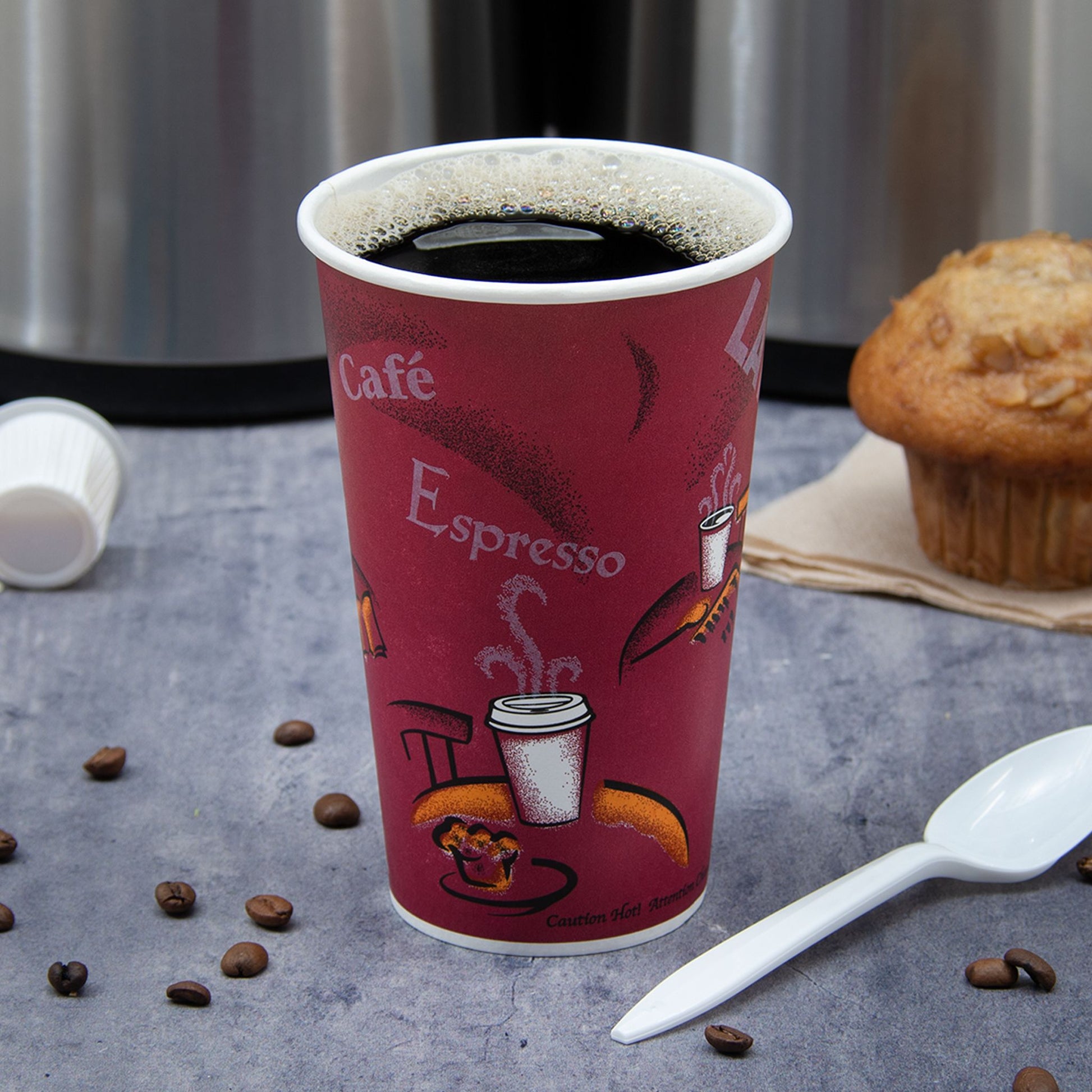 Solo 20 oz Stock Printed SSP Paper Hot Cups - Bistro®, 600 Count – 420SI-0041
