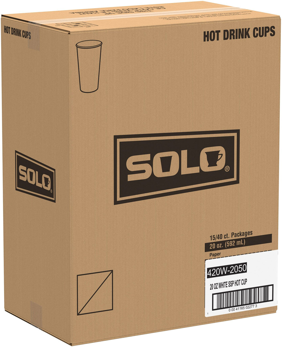 Solo 20 oz White SSP Paper Hot Cups, 600 Count – 420W-2050