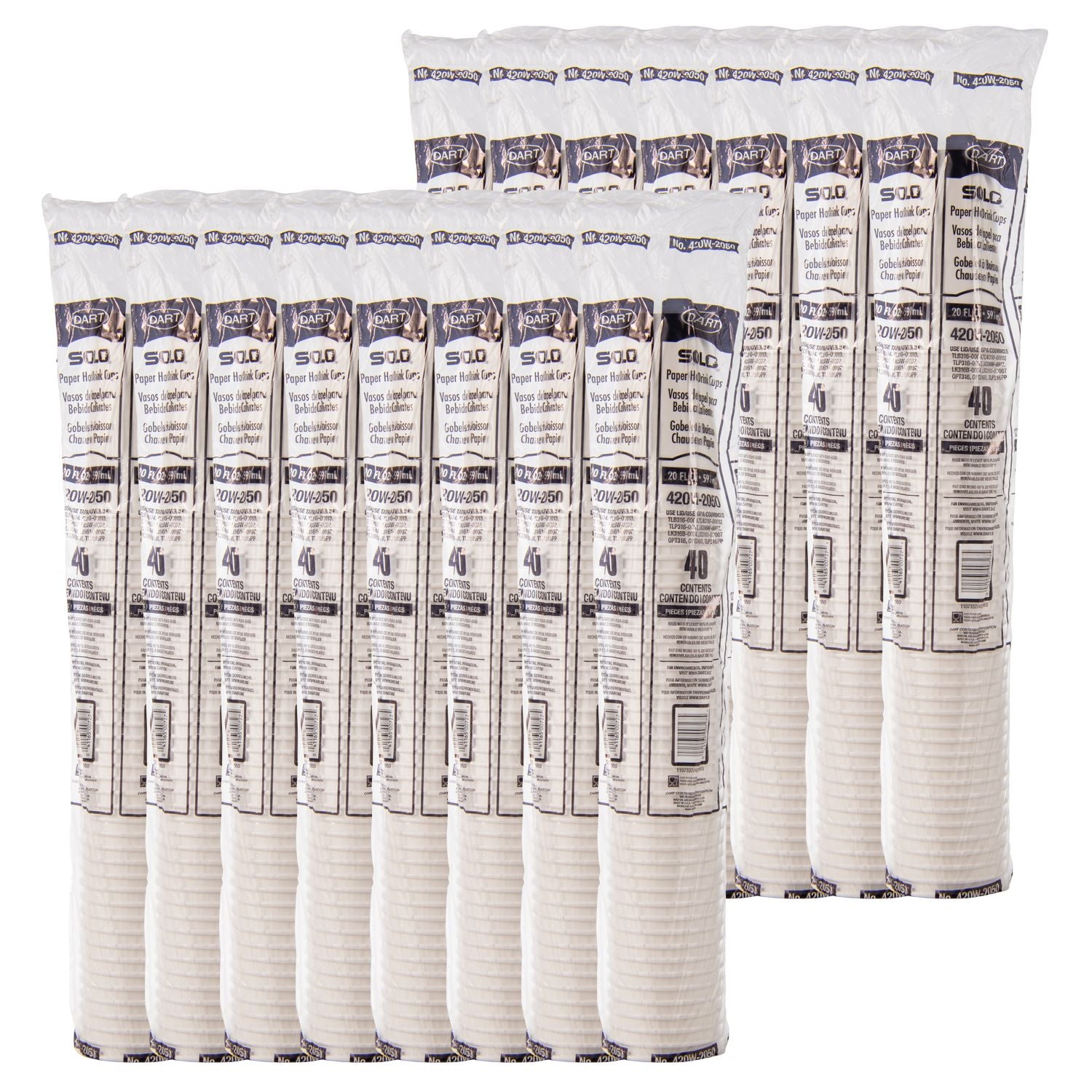Solo 20 oz White SSP Paper Hot Cups, 600 Count – 420W-2050