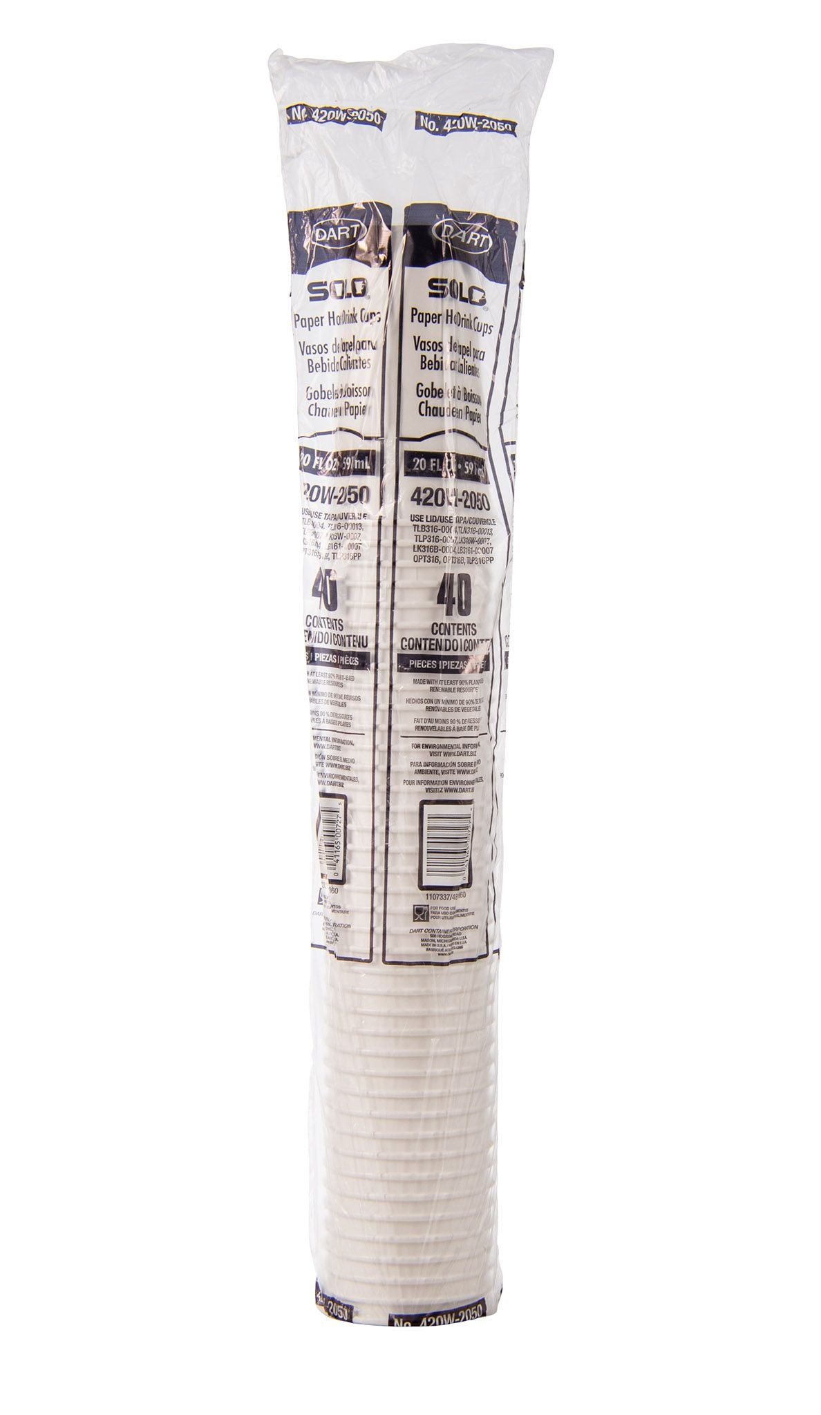 Solo 20 oz White SSP Paper Hot Cups, 600 Count – 420W-2050