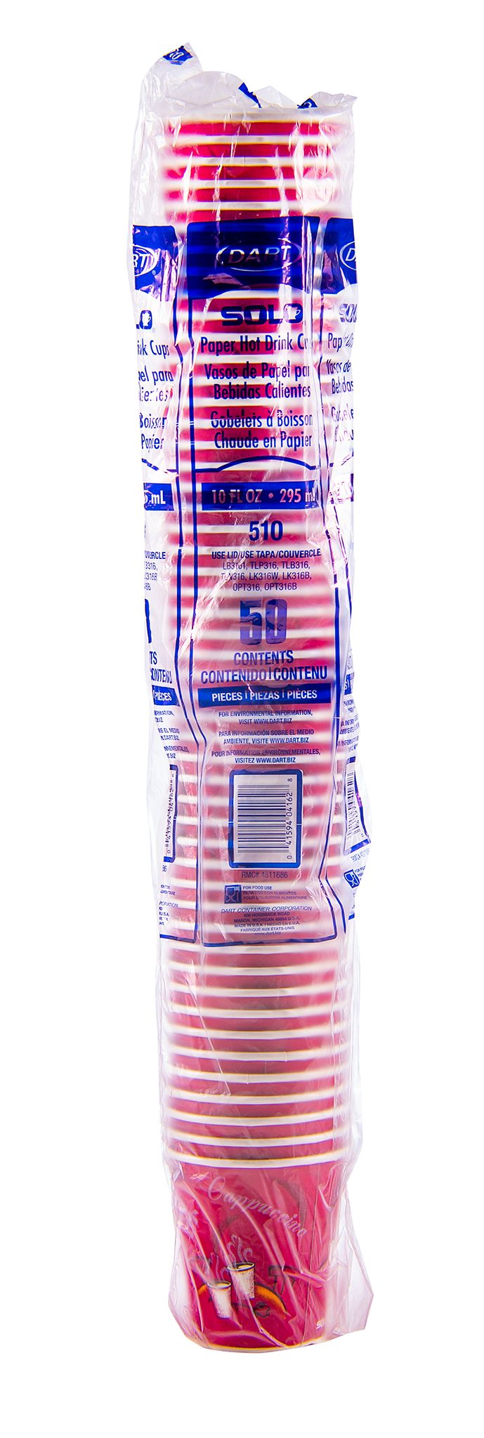 Solo 10 oz Stock Printed SSP Paper Hot Cups - Bistro®, 1,000 Count – 510SI
