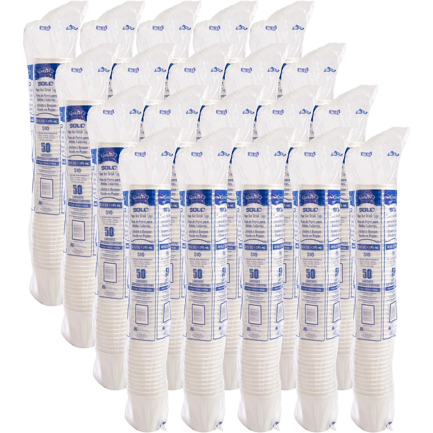 Solo 10 oz White SSP Paper Hot Cups, 1,000 Count – 510W