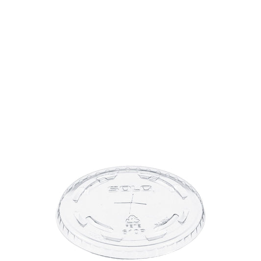 Dart 9-10 oz Clear PET Plastic Straw-Slotted Lids, 1,000 Count – 610TS