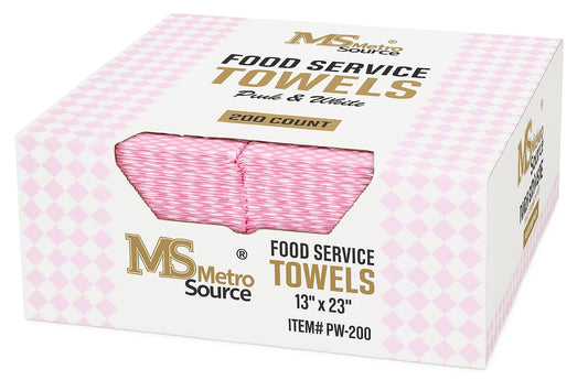 Metro Source 13" x 23" Pink Diamond-Pattern Reusable Foodservice Towels – Cloth-Like Low-Lint 1/4-Fold Cleaning Wip – product image 1