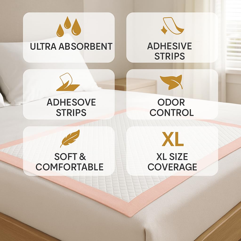 Metro Source 30”x36” [100-Count] Ultra Absorbent Chux Incontinence Bed Pads Disposable Adult with Adhesive Tape, Pe – product image 3