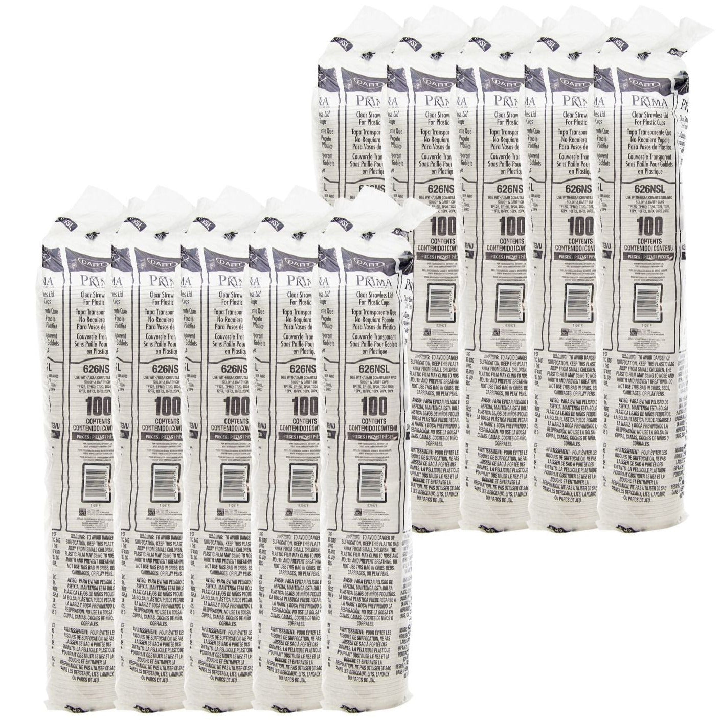 Solo Clear Strawless PET Cold Cup Lids, 1000 Count – 626NSL – case packaging