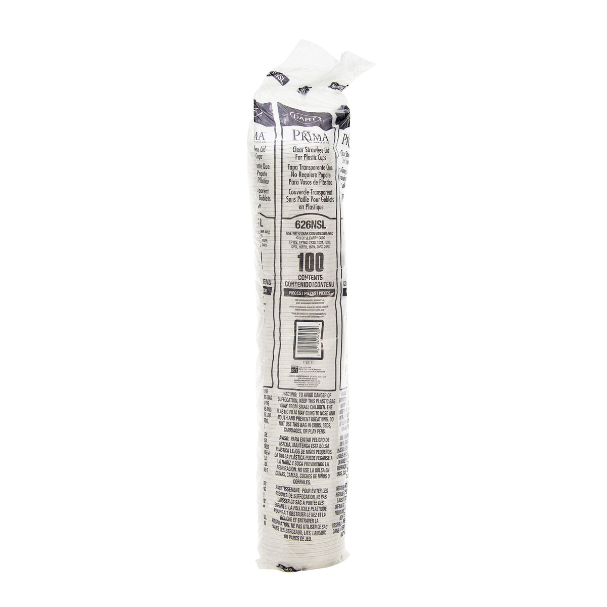 Solo Clear Strawless PET Cold Cup Lids, 1000 Count – 626NSL – sleeve packaging