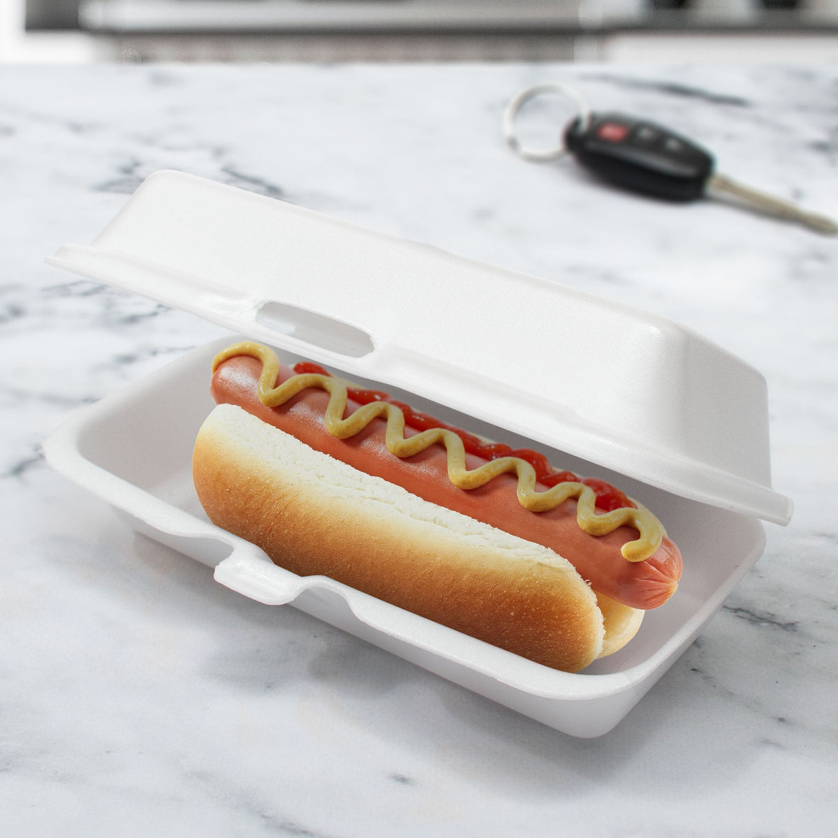 Dart 7.13 x 3.75 in White 7 x 3 in EPS Foam Hot Dog Containers, 500 Count – 72HT1