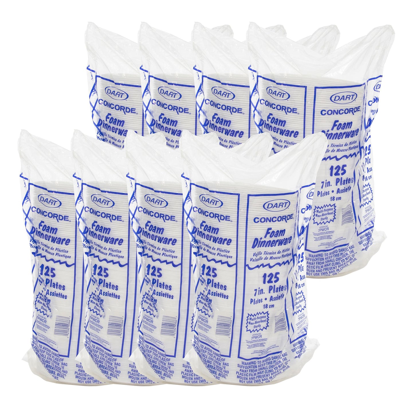 Dart 7 in White XPS Non-Laminated Foam Plates (Reduced Cube), 1,000 Count – 7PWCR