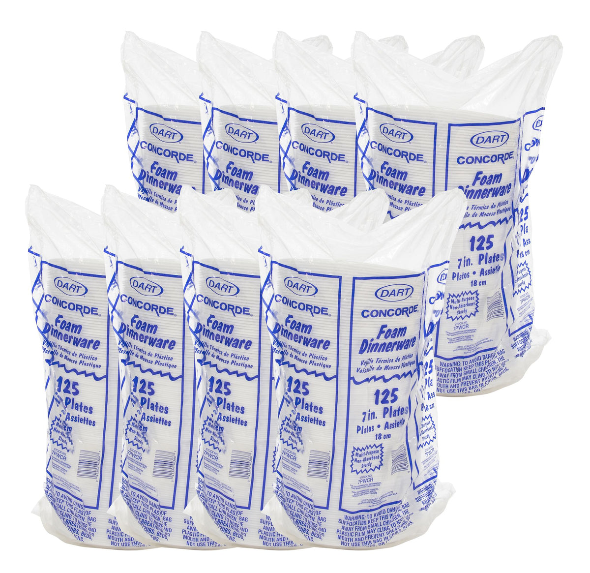 Dart 7 in White XPS Non-Laminated Foam Plates (Reduced Cube), 1,000 Count – 7PWCR