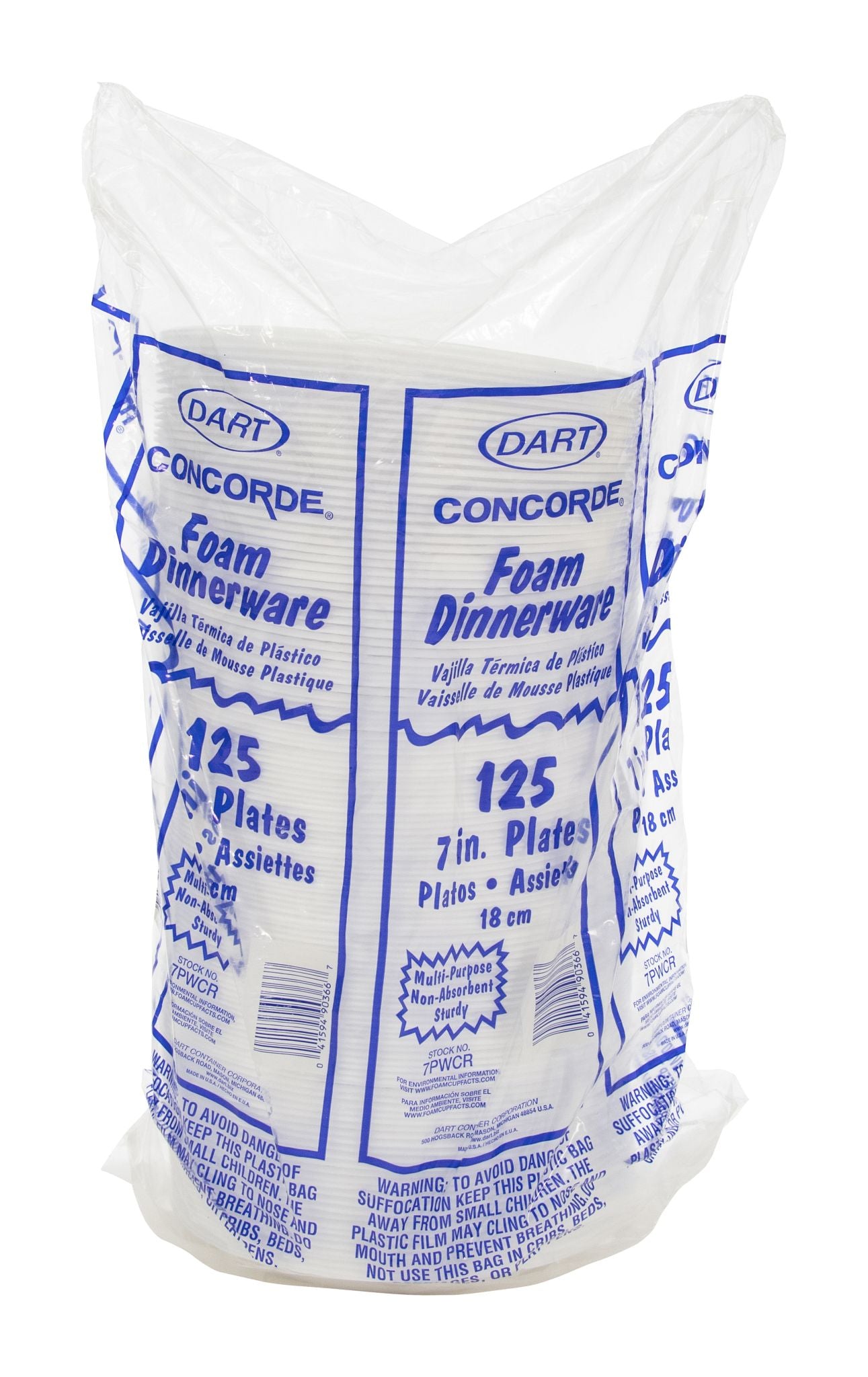 Dart 7 in White XPS Non-Laminated Foam Plates (Reduced Cube), 1,000 Count – 7PWCR