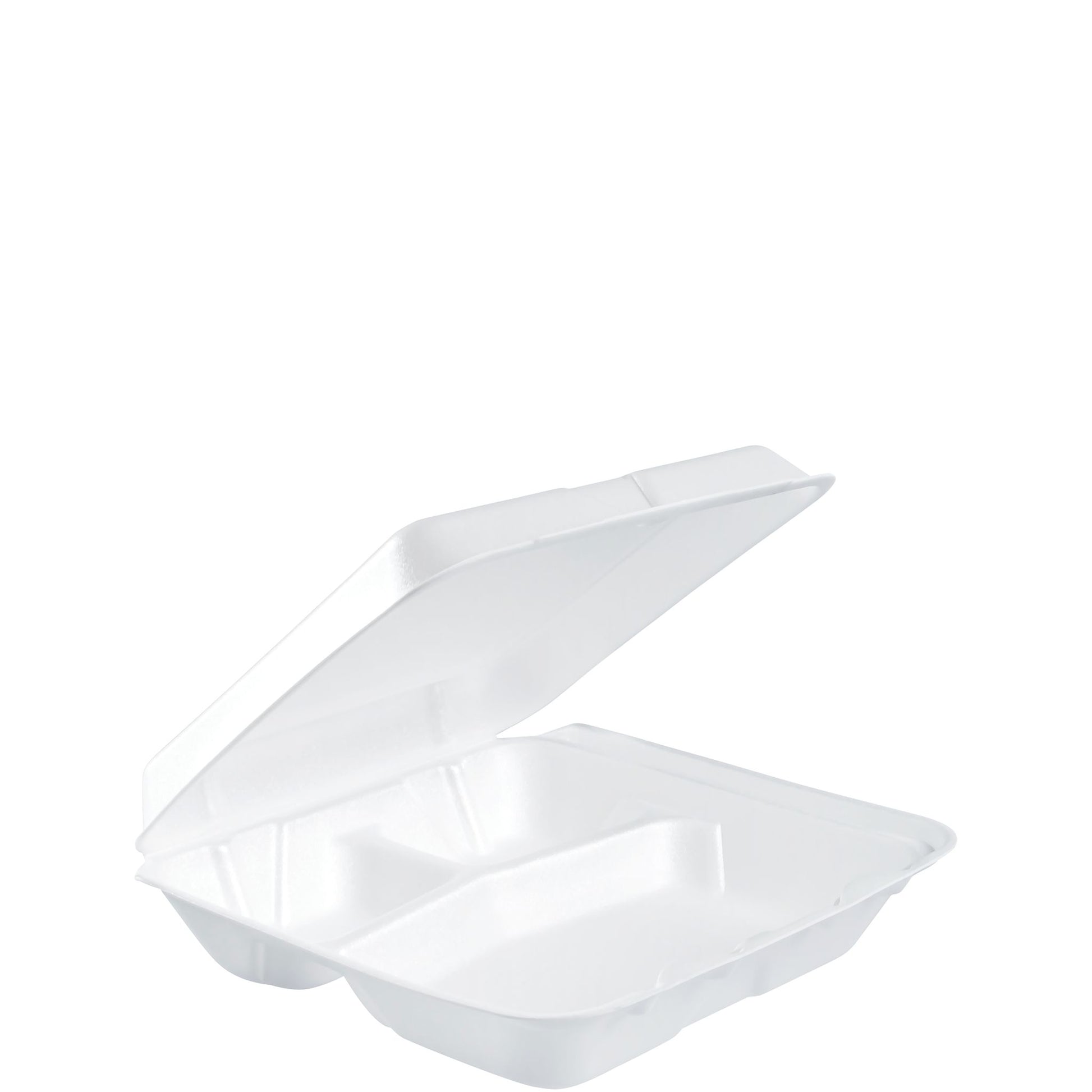 Dart 8 in White XPS Foam 3-Compartment Containers, 200 Count – 80HT3R
