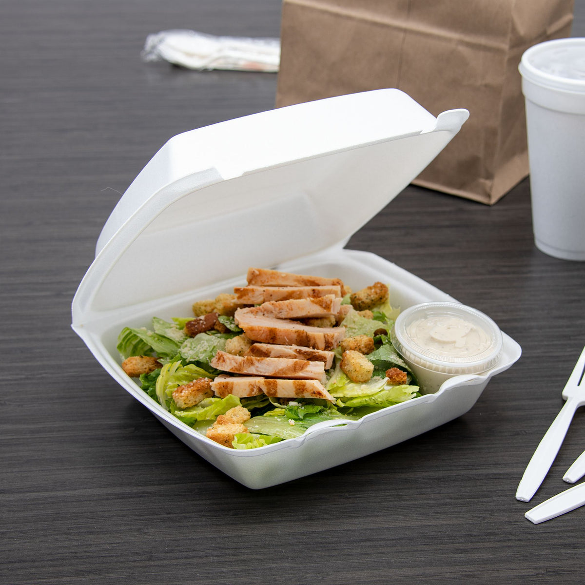 Dart 8.50 in White 8.5 in XPS Foam Containers with Removable Lid, 200 Count – 85HT1R