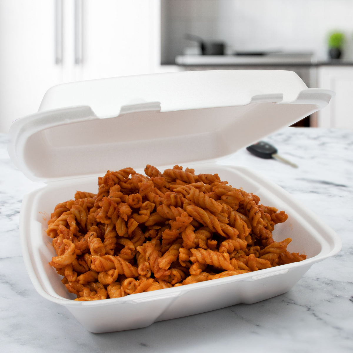 Dart 9 in White XPS Foam Containers, 200 Count – 90HT1R