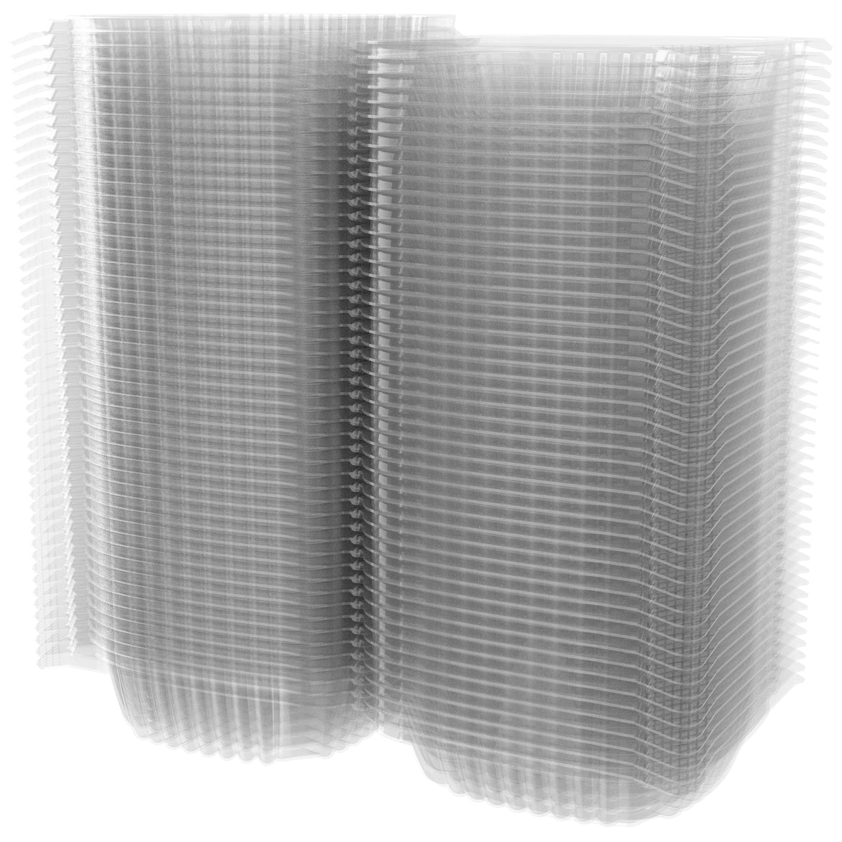 DURAMEG clear OPS hinged-lid sandwich containers stacked