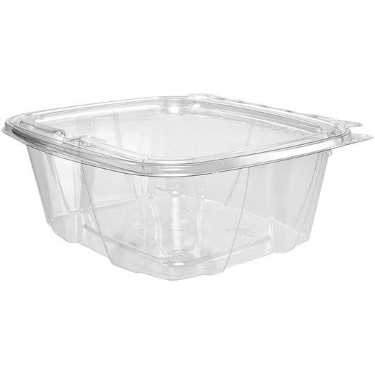 Clear Hinged Container with Flat Lid  32 oz Tamper-Resistant (Case of 200) | Dart CH32DEF