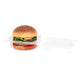 Clear hinged-lid container for burger takeout