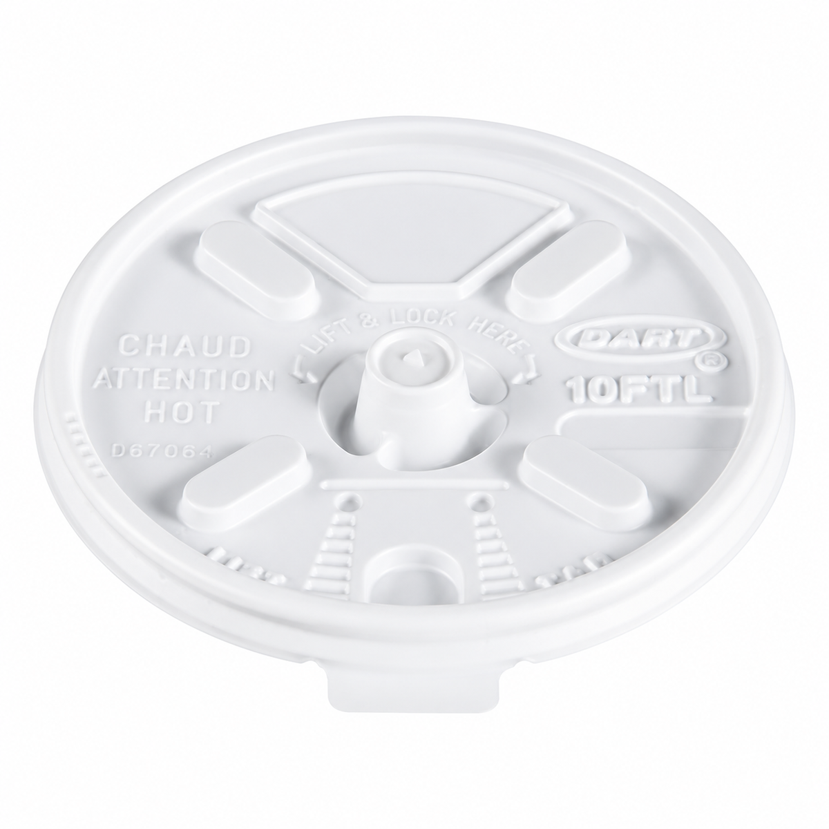 Dart 10 oz White HIPS Plastic Plastic Lift 'n' Lock Lids, 1,000 Count – 10FTL