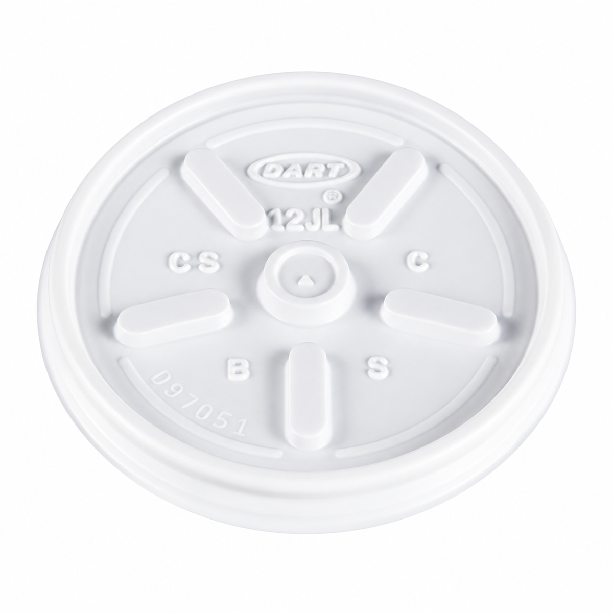 Dart 6-12 oz White HIPS Plastic Vented Lids, 1,000 Count – 12JL