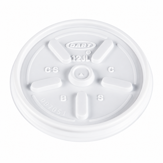 Dart 6-12 oz White HIPS Plastic Vented Lids, 1,000 Count – 12JL