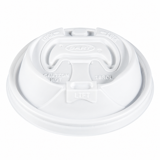 Dart 12-24 oz White HIPS Plastic Optima® Reclosable Lids, 1,000 Count – 16RCL